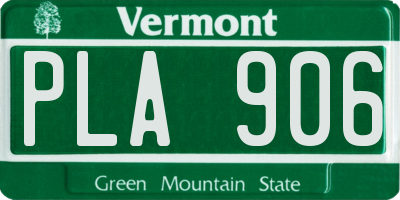 VT license plate PLA906