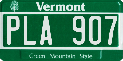 VT license plate PLA907