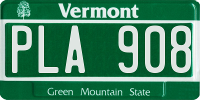 VT license plate PLA908