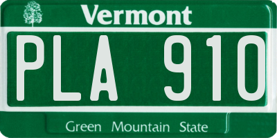 VT license plate PLA910
