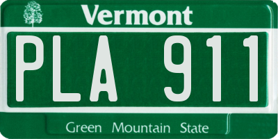 VT license plate PLA911