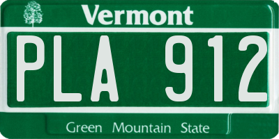VT license plate PLA912