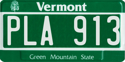 VT license plate PLA913