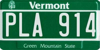 VT license plate PLA914