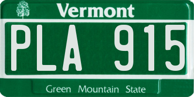 VT license plate PLA915