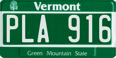 VT license plate PLA916