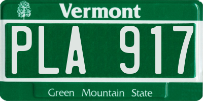 VT license plate PLA917