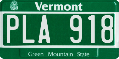 VT license plate PLA918