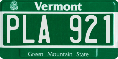 VT license plate PLA921