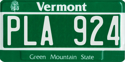VT license plate PLA924