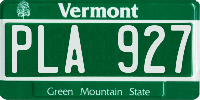 VT license plate PLA927