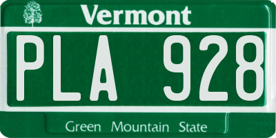 VT license plate PLA928