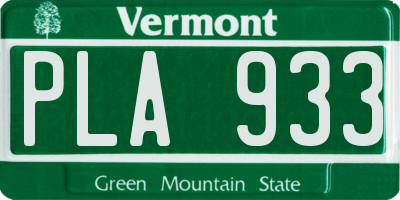 VT license plate PLA933