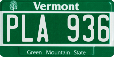 VT license plate PLA936