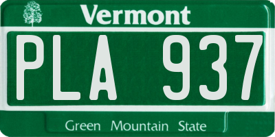 VT license plate PLA937