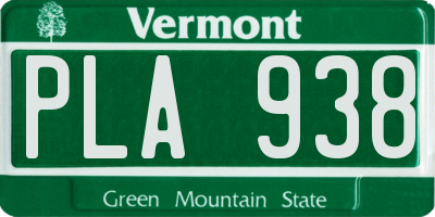 VT license plate PLA938