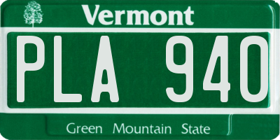 VT license plate PLA940