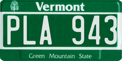 VT license plate PLA943