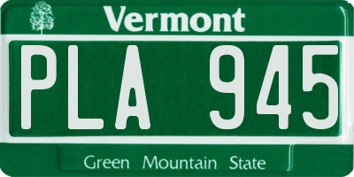 VT license plate PLA945