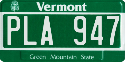 VT license plate PLA947