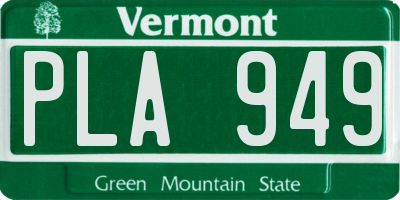 VT license plate PLA949