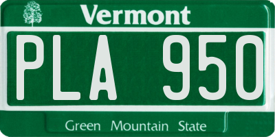 VT license plate PLA950