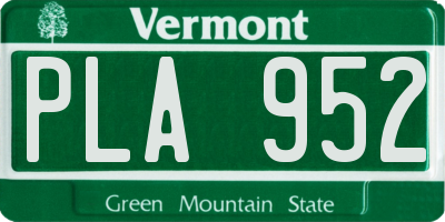VT license plate PLA952