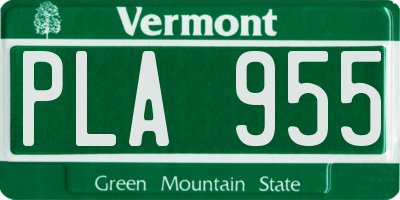 VT license plate PLA955