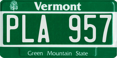 VT license plate PLA957