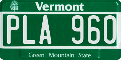 VT license plate PLA960