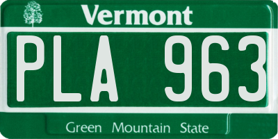VT license plate PLA963