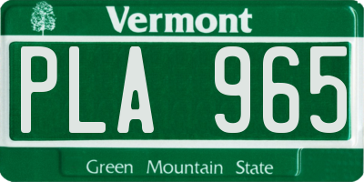 VT license plate PLA965