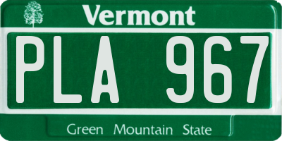 VT license plate PLA967