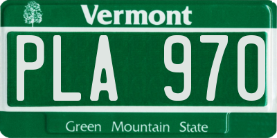 VT license plate PLA970