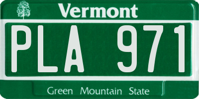 VT license plate PLA971