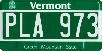 VT license plate PLA973