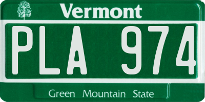 VT license plate PLA974