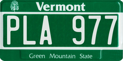 VT license plate PLA977
