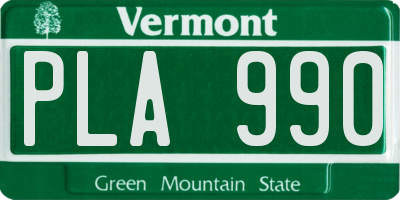 VT license plate PLA990