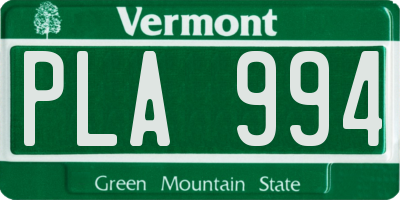 VT license plate PLA994