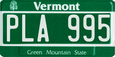 VT license plate PLA995