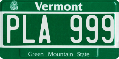 VT license plate PLA999