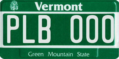 VT license plate PLB000