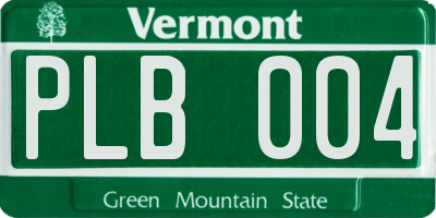 VT license plate PLB004