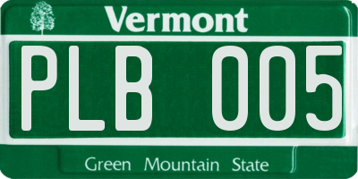 VT license plate PLB005