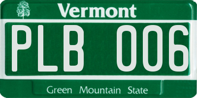 VT license plate PLB006