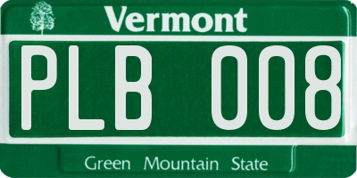 VT license plate PLB008