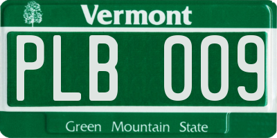 VT license plate PLB009