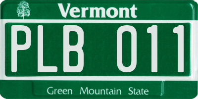 VT license plate PLB011