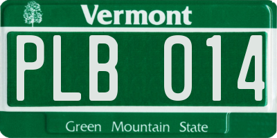 VT license plate PLB014